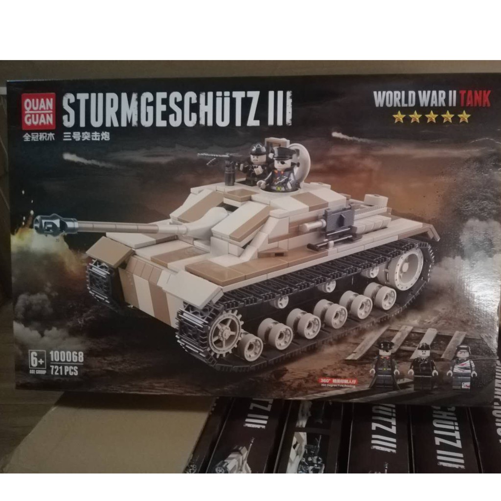Lắp ghép Mô hình Xe Siêu tank Sturmgeschutz III phát xít Đức hùng mạnh WW2 100068