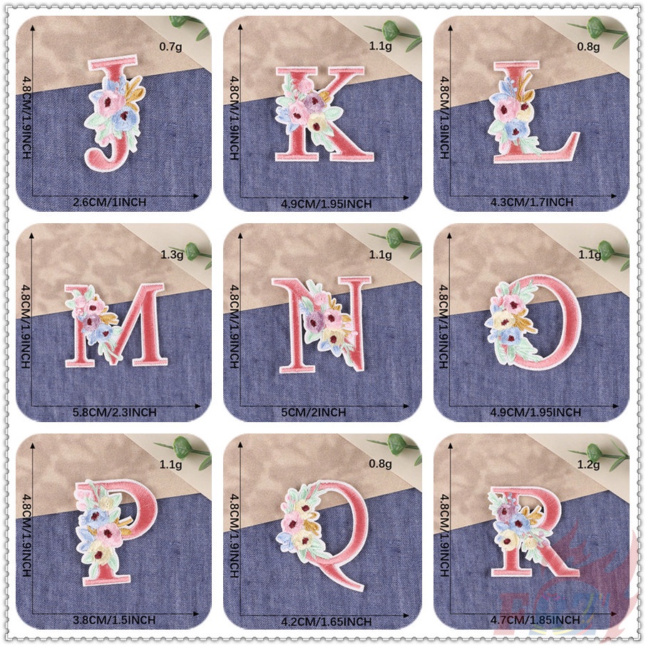 ❣️ Sticker Ủi Thêu Hình Bông Hoa ❣️1 Miếng Dán Ủi Quần Áo Hình Chữ Cái