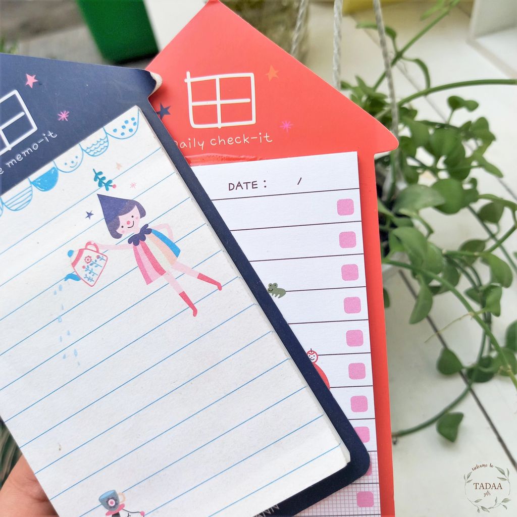 Giấy ghi nhớ giấy note hình ngôi nhà checklist, lên kế hoạch, planner