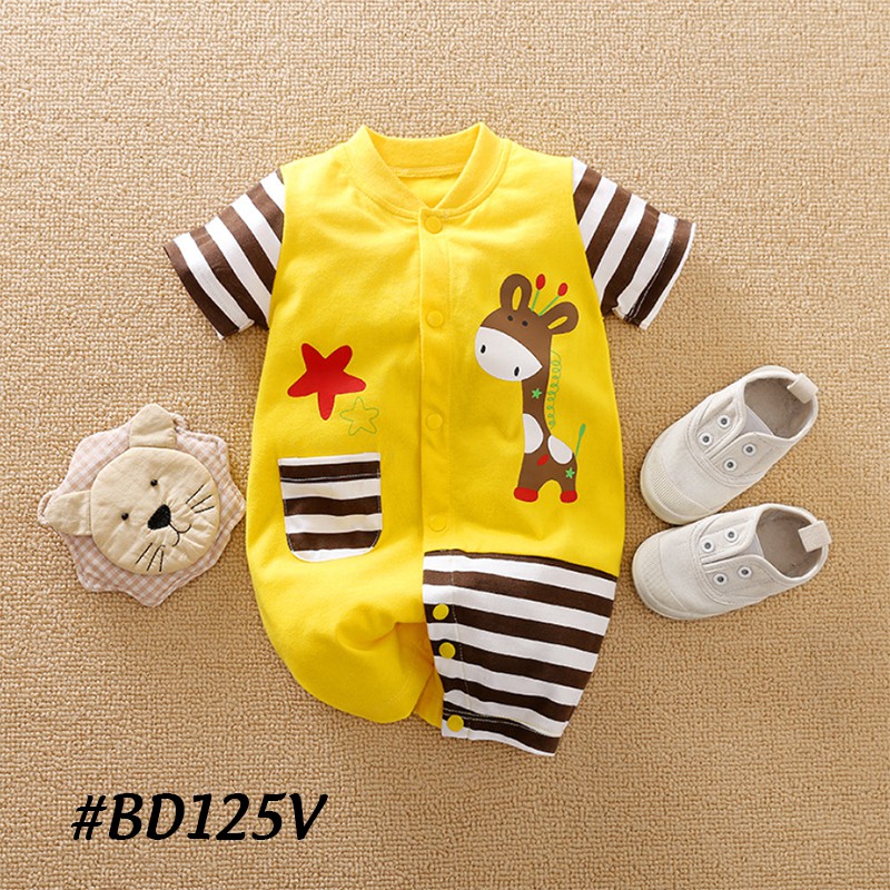 Bodysuit bé sơ sinh, áo sơ sinh cho bé từ 1 tháng đến 1 tuổi họa tiết thời trang chất liệu cotton 100% cao cấp BD125