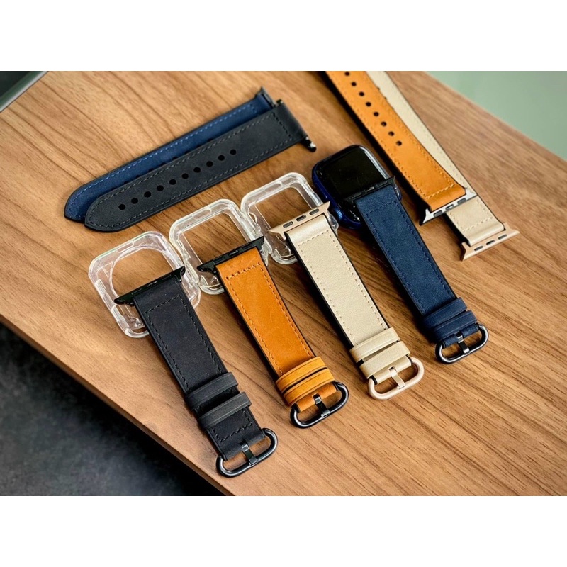 Dây Apple Watch Da khoá tròn tặng kèm ốp silicone trong Cực Chất