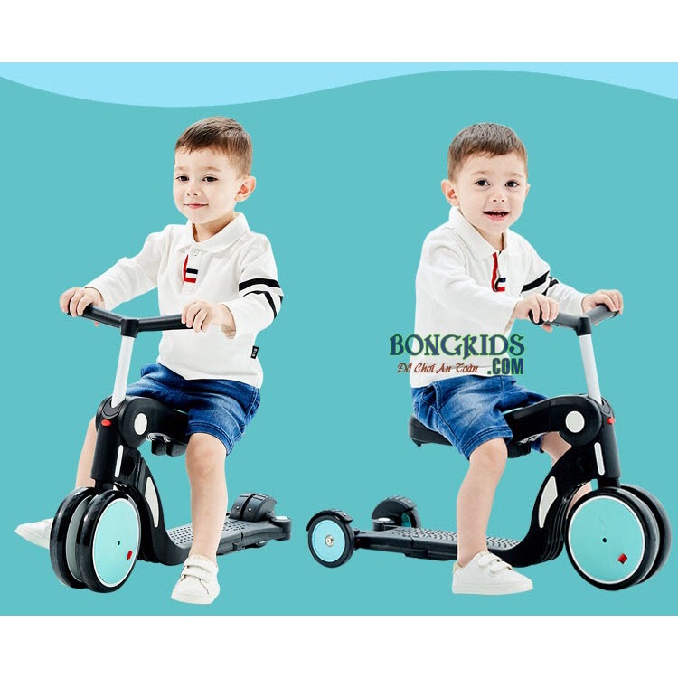 Xe chòi chân kiêm Scooter, đạp 3 bánh 5 in 1 Unibaby DGN5-2 cho bé 2-8 tuổi, nhiều màu