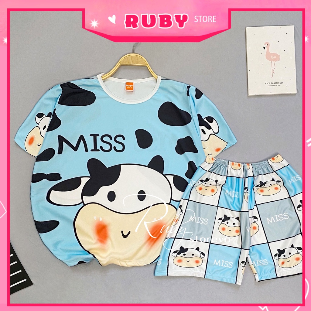 [ Đồ bộ gia đình ] Set bộ bò sữa 5kg đến 70kg chất vải thun mềm mịn mát cho trẻ em và người lớn DBRBD FULL SIZE