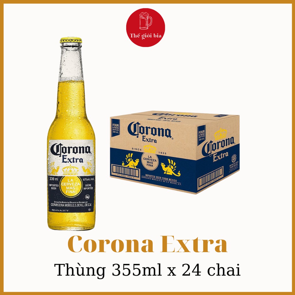 Bia Corona Extra 355ml x 24 chai | Date tháng 11/2021