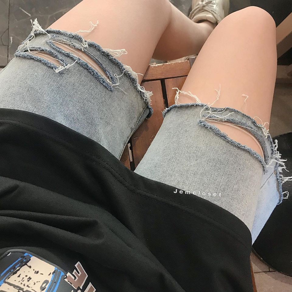 Quần short jean ngố rách - 2281 ( Jem Closet )