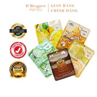 COMBO 10 MẶT NẠ 3W CLINIC 5 LOẠI  – CHIẾT XUẤT CHANH TƯƠI, DƯA LEO, NHAU CỪU, ỐC SÊN , SỮA ONG CHÚA 3W CLINIC MASK SHEET