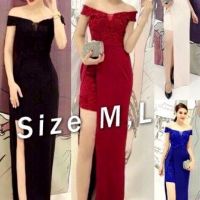 Đầm maxi phối ren trễ vai