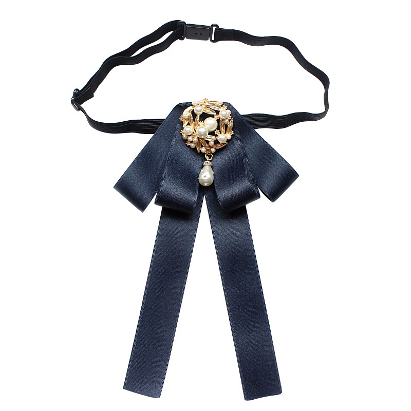 Cà Vạt Nơ Đồng Phục Chuyên Nghiệp Đính Hạt Ngọc Trai Thanh Lịch Cho Nữ