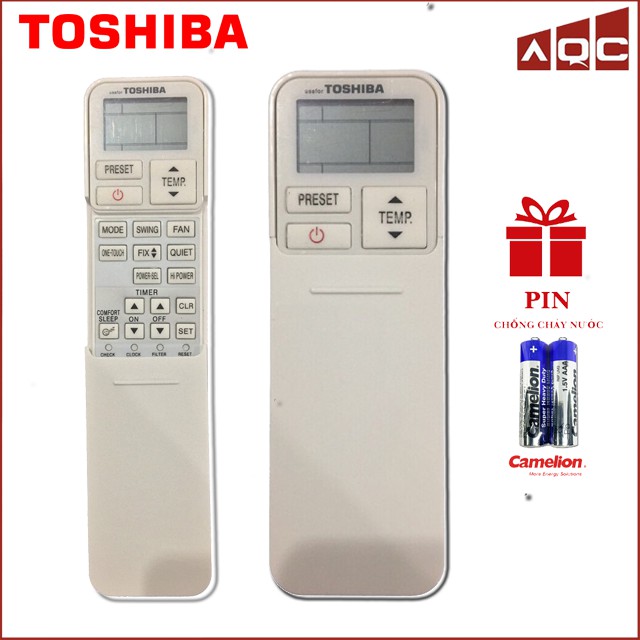 Remote máy lạnh TOSHIBA dòng RAS XXX KCV-V (3 nút - nắp trượt) - điều khiển điều hoà TOSHIBA CHÍNH HÃNG RAS