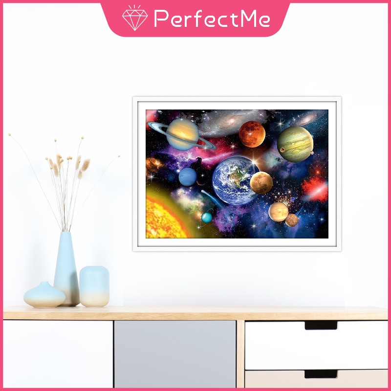 Bộ tranh đính đá 5D họa tiết vũ trụ độc đáo kích thước 30x40 DIY dùng trang trí