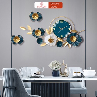 Đồng hồ treo tường phòng khách độc đáo SENCOM, đồng hồ trang trí decor phong cách Bắc Âu - A2106X