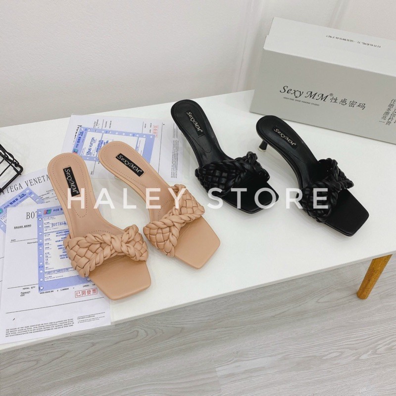 Guốc Nữ Bính Tết nơ chéo xinh hot 2021 đi chơi đi tiệc đi làm đi du lịch HALEY STORE