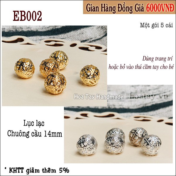 Lục lạc - Chuông cầu 14mm Màu vàng và màu bạc EB002