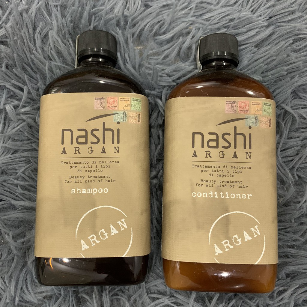 🇮🇹Nashi-Italia🇮🇹 Bộ dầu gội xả Nashi Argan phục hồi tóc hư tổn 500mlx2