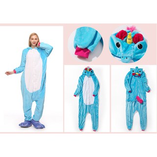 Bộ Đồ Thú Pijama Unicorn Xanh [Hàng Sẵn - FreeShip]