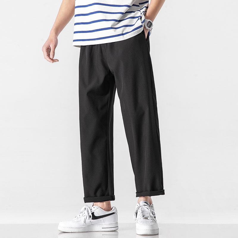 Quần Dài Dáng Rộng Chất Lụa Mỏng Màu Sắc Đơn Giản Thời Trang Mùa Hè Cho Nam