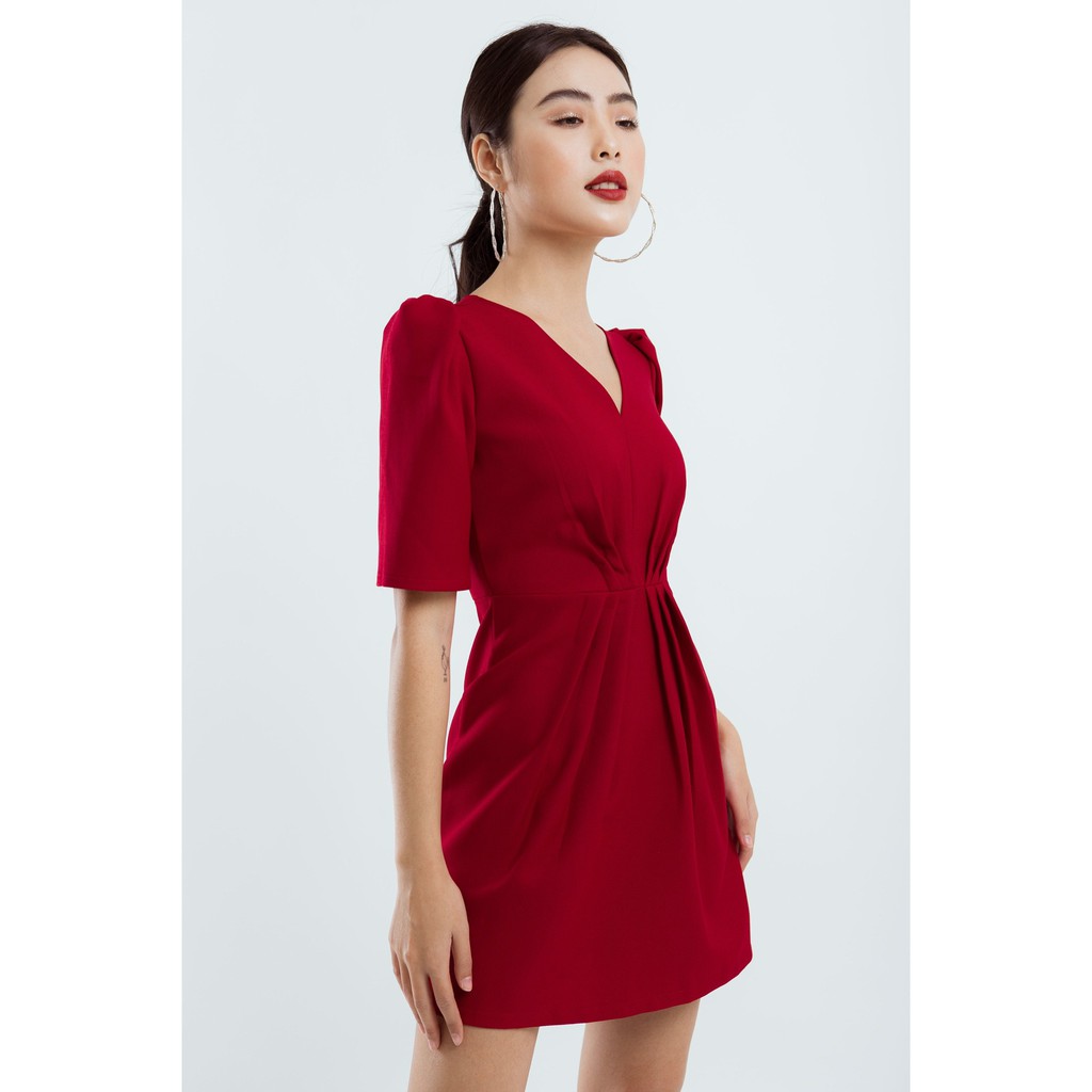 ĐẦM XẾP EO CỔ V EDINI
