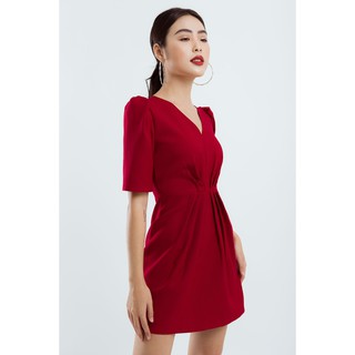 Đầm xếp eo cổ v edini