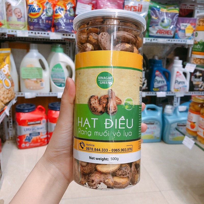 Hạt Điều rang muối vỏ lụa 500g/ 300g Vinagap Green