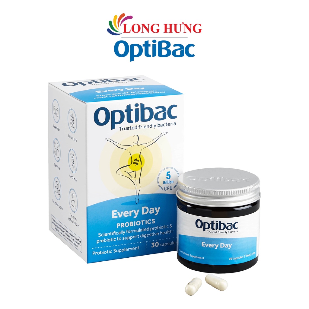 Men vi sinh OptiBac Probiotics For Every Day tăng cường và duy trì sức khỏe (30 viên)
