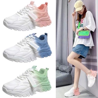 Giày thể thao nữ đế độn 5p LOANG MÀU Cao Cấp