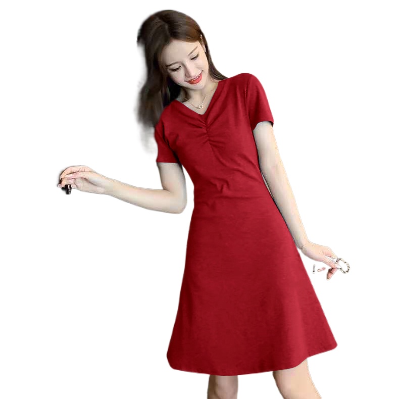 Đầm Cổ Chữ V Thời Trang Mùa Hè Hàn Quốc Dành Cho Nữ
