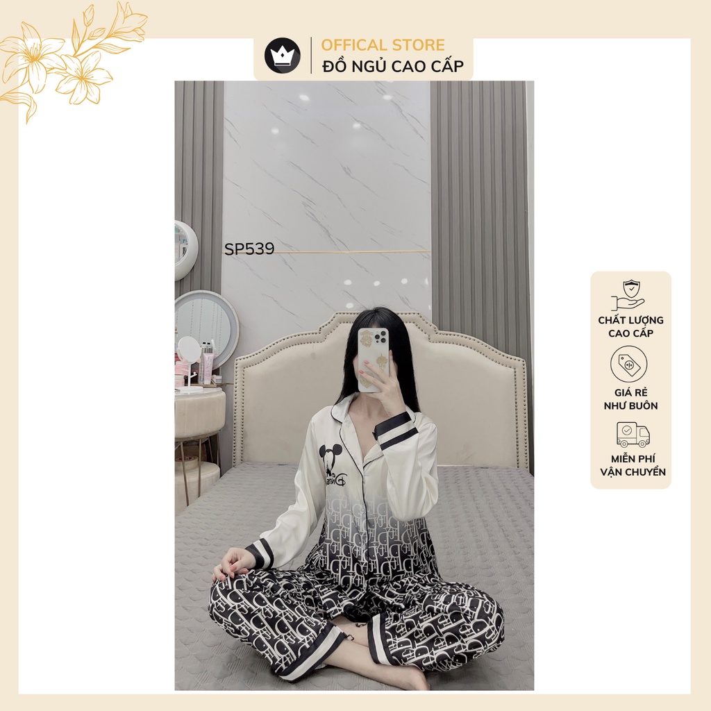 Đồ bộ pijama Dior gấu lụa Latin Cao Cấp,thiết kế siêu dễ thương,chất vải mềm mịn | BigBuy360 - bigbuy360.vn