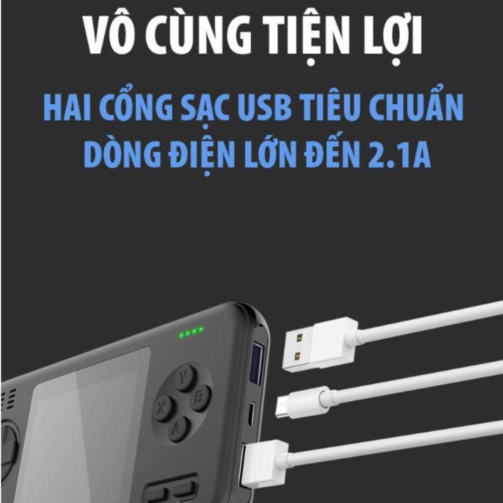 Máy chơi game 416 trò Kiêm Sạc Dự Phòng 8000 MAH - 2.8 inch LCD màu - Với Game kinh điển và hiện đại - Bảo Hành 12 tháng