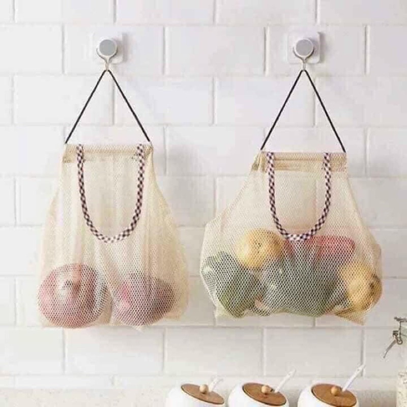 TÚI LƯỚI TREO TƯỜNG ĐỰNG ĐỒ ĐA NĂNG NHÀ BẾP GIỎ ĐỰNG HÀNH TỎI ĐỒ KHÔ ĐA NĂNG