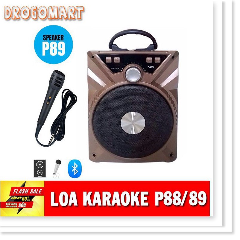 ( FREESHIP 99K ) Loa kẹo kéo mini Loa xách tay bluetooth hát karaoke P88 P89 kèm mic Bảo Hành 6 tháng