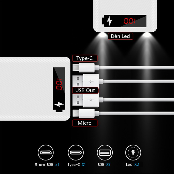 Box sạc dự phòng 10 cell 18650 ✅Bảo vệ lắp ngược✅ Box sạc chất lượng cao màn hình Led