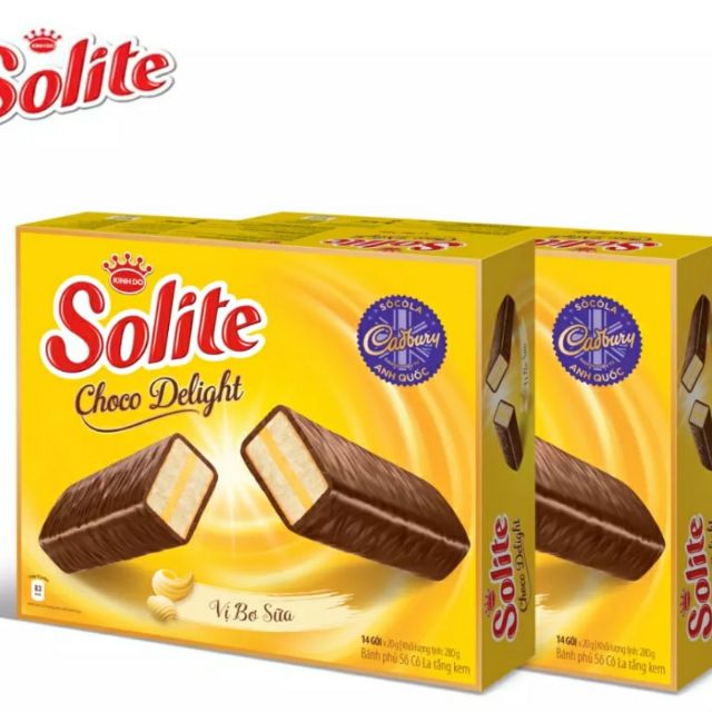 Bánh bông lan Solite phủ socola 280g combo 2 hộp