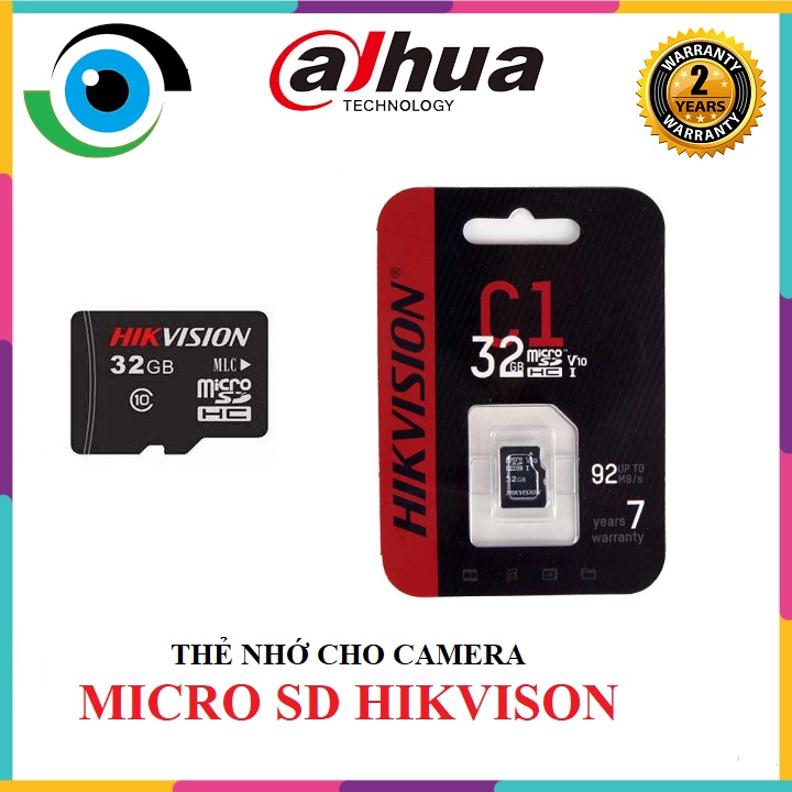 Thẻ nhớ MicroSD Hikvision 32GB/64GB/128GB, tốc độ đọc 92MB/s, chính hãng, bảo hành 24 tháng