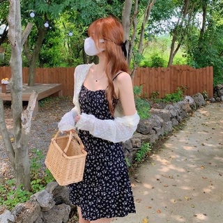 SET ĐẦM 2S HOA THẮT NƠ KÈM KHOÁC TRẮNG - Hàng Có Sẵn - Kèm Ảnh Thật