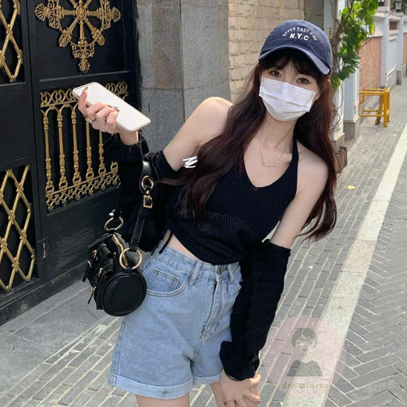 Áo Tank Top Dệt Kim Hở Lưng Màu Trơn Thời Trang Mùa Hè Dành Cho Nữ