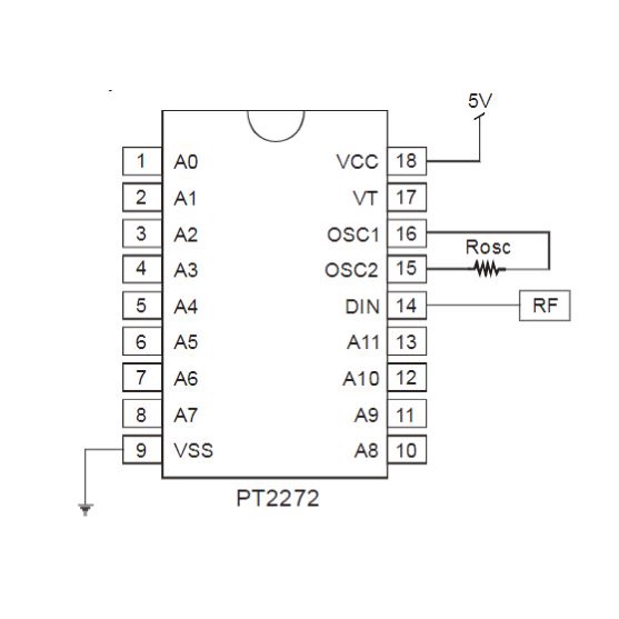 IC giải mã PT2272-M4 / IC mã hóa PT2262 / IC Remote Control  / DIP-18 / Linh Kiện Điện tử