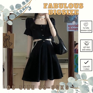 BIGSIZE Váy đầm khoét eo dáng A sexy cá tính 60-80kg Fabulous bigsize