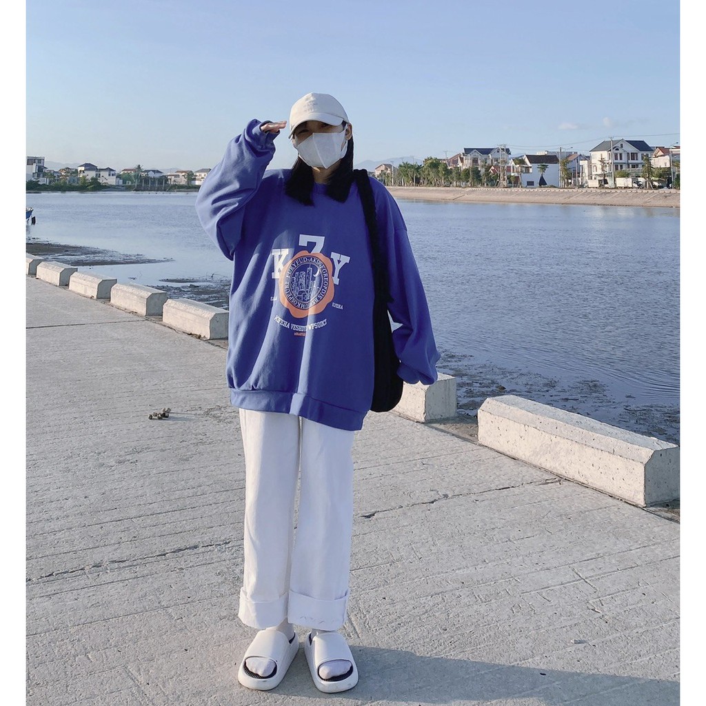Áo Sweater Nữ - Nỉ form rộng KY7 tay bồng, Thun dài tay in hình hottrend dáng Ulzzang | BigBuy360 - bigbuy360.vn