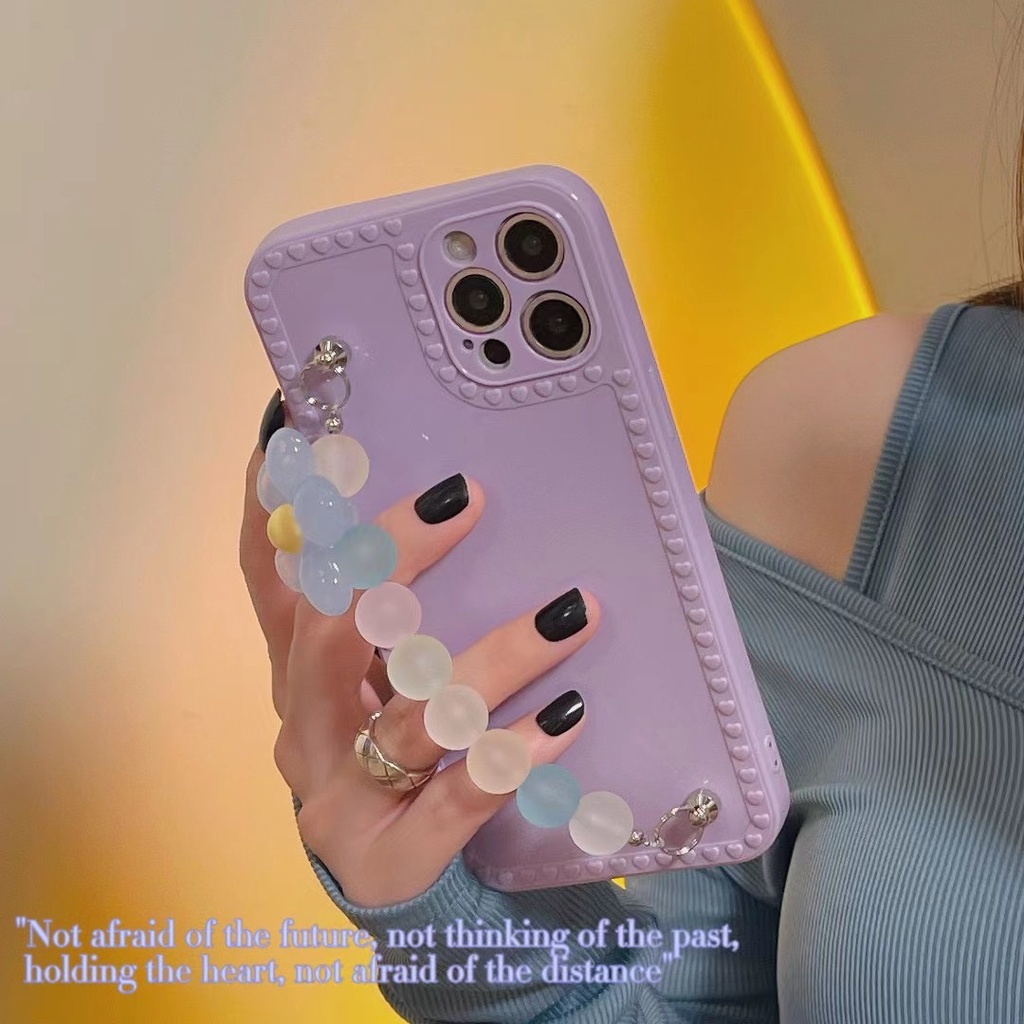 Ốp Điện Thoại tpu Dẻo Họa Tiết Hoa Hướng Dương Kèm Vòng Đeo Tay Cho iphone 12 11 pro max xs max xr x 7 8 plus