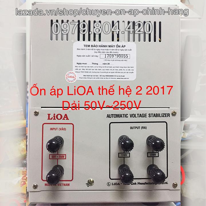 Ổn Áp Lioa 5KVA 1 Pha Dải 50-250V,NEW2020