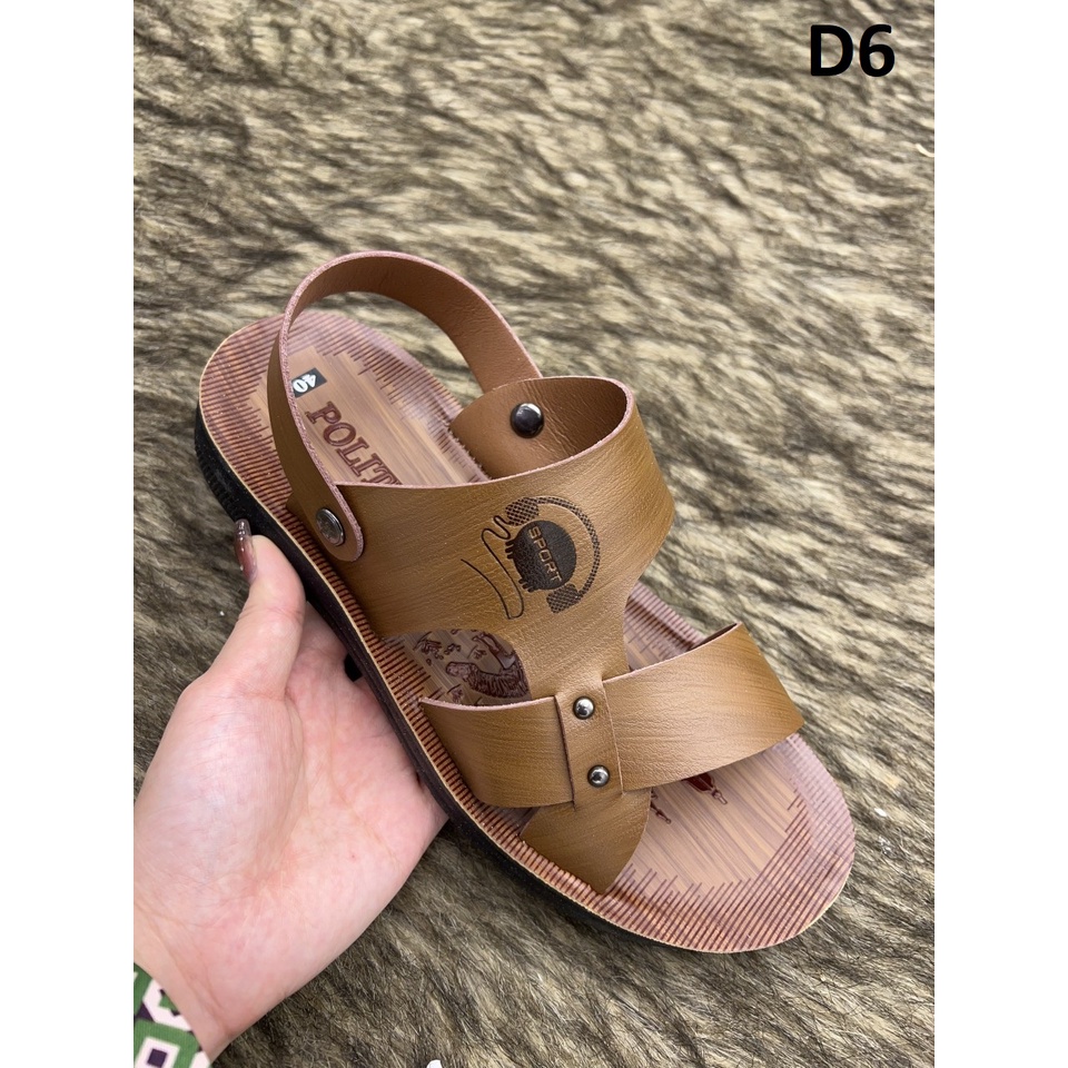 Dép da nam quai hậu , da thật bảo hành 1 năm [8 mẫu]