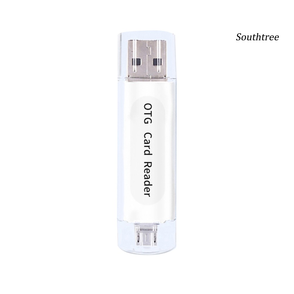 【Ready stock】2 in 1 USB 2.0 Phone OTG Dual TF SD Card Reader Adapter for PC Computer Android