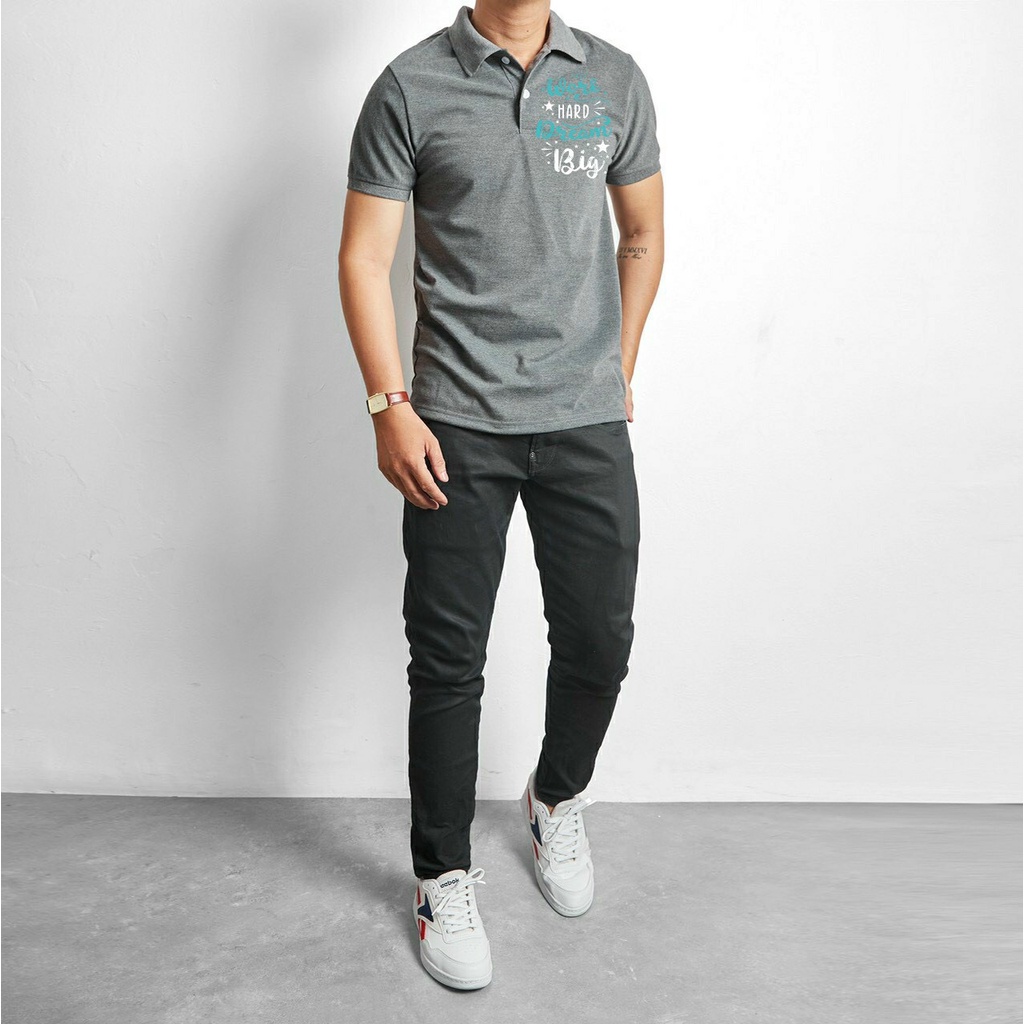 (Có size &gt; 90kg 100kg) Áo polo nam WORK HARD ss2022 3M chất liệu cotton xuất xịn, form dáng thoải mái