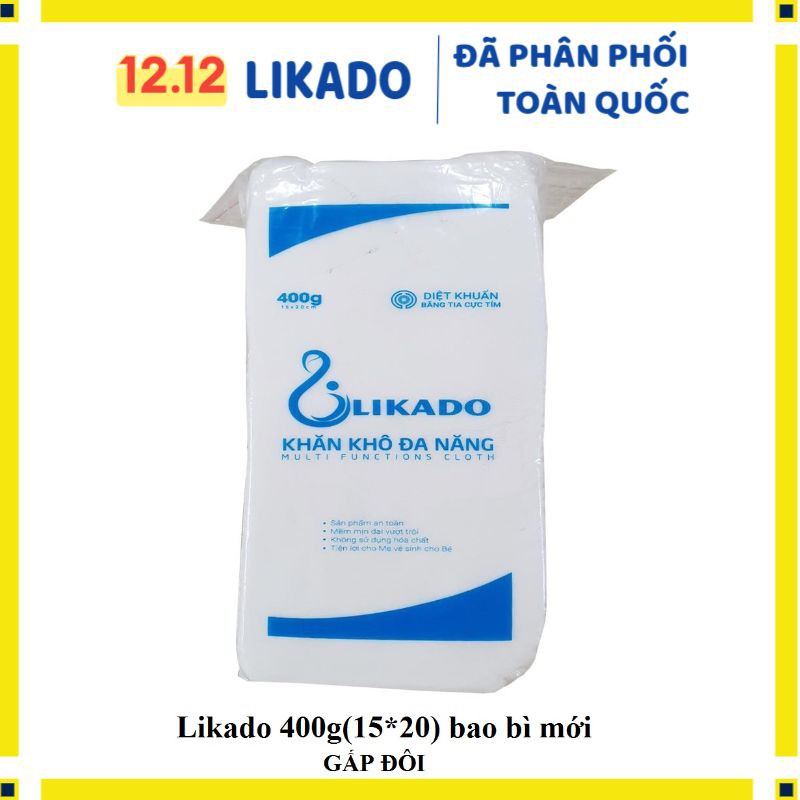 [LIKADO] Khăn giấy khô đa năng Likado 400g kích thước(15x20cm), khoảng 300 tờ(Mua 5 TẶNG 1)