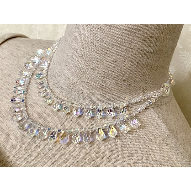 Vòng cổ pha lê Swarovski kiểu Giấc mơ tuyết trắng