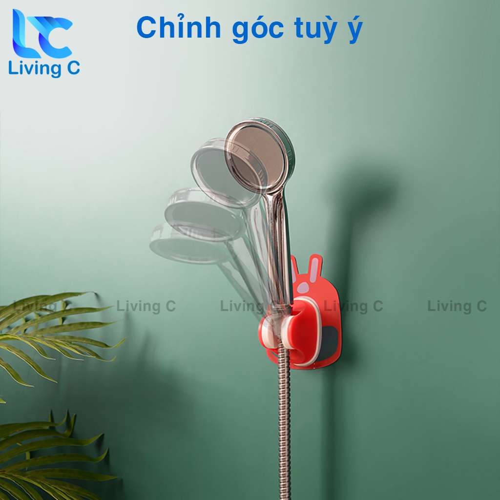 Giá treo vòi hoa sen Living C , giá móc treo vòi sen vòi xịt vệ sinh dán tường chịu lực _TVS