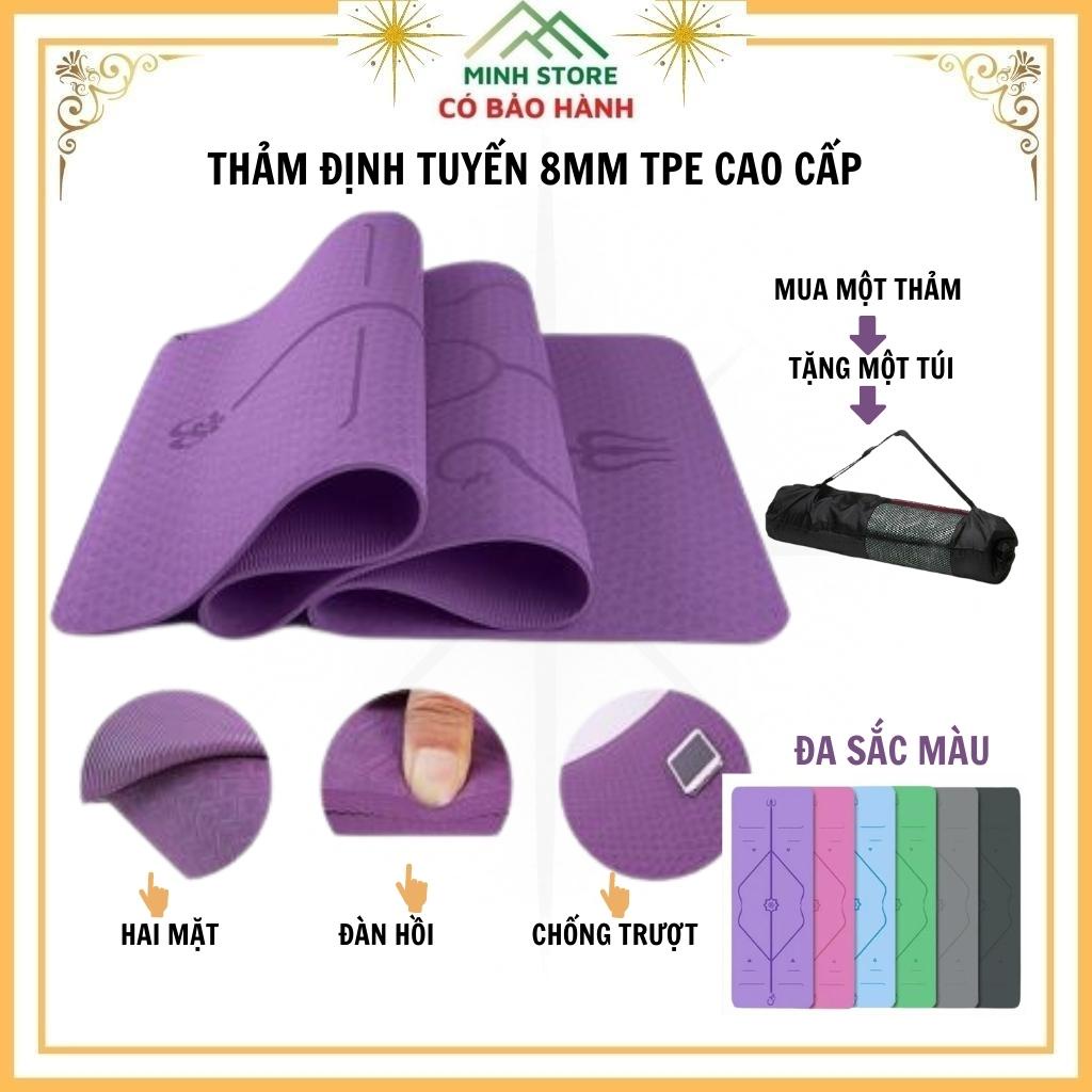 Thảm Tập Yoga [ TẶNG TÚI ] 6mm 8mm Định Tuyến - 6mm 8mm thường 2 Lớp TPE Cao Cấp Chống Trượt