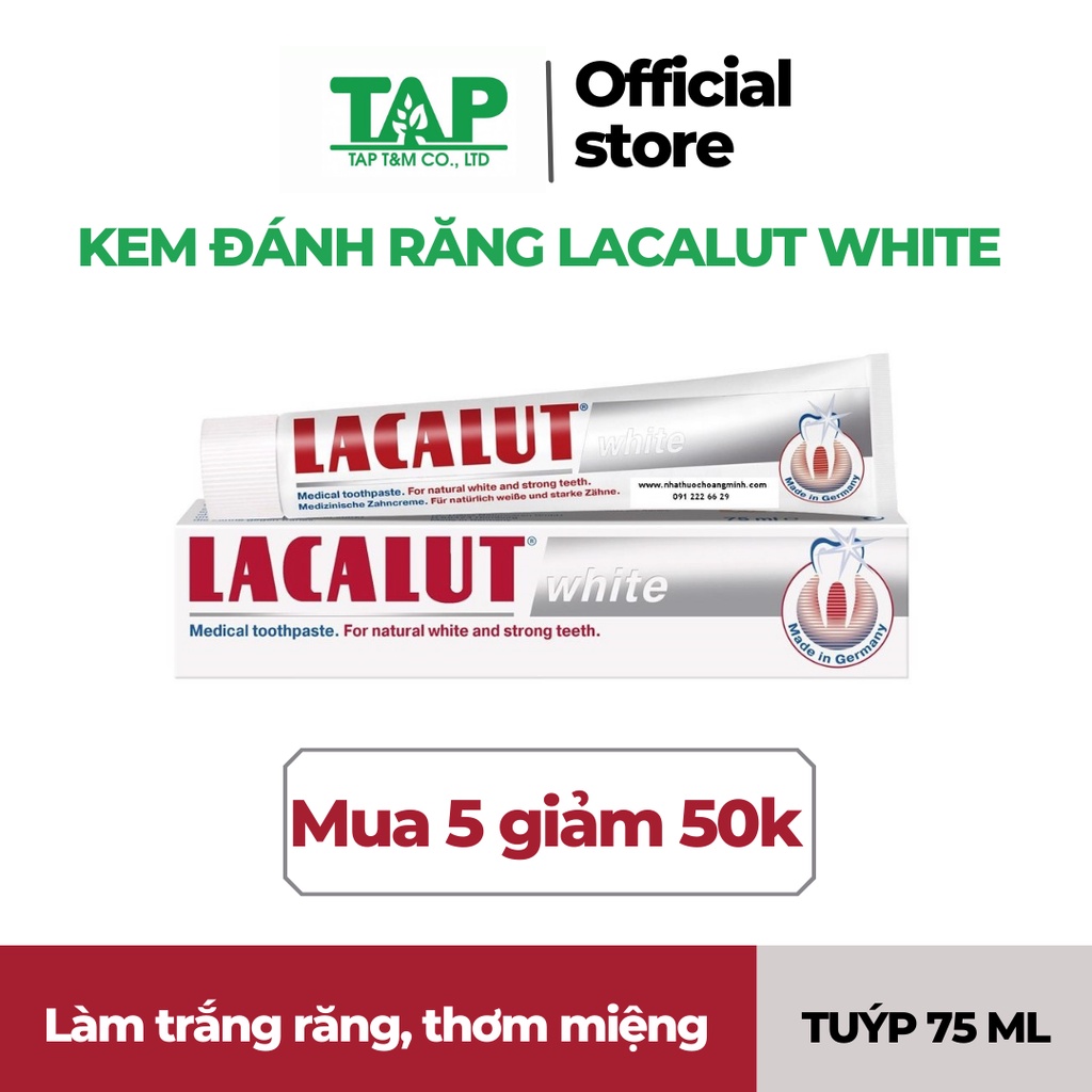 Kem Đánh Răng Lacalut Làm Trắng Răng Vượt Trội Bảo Vệ Men Răng Giảm Ê Buốt Hàng Nhập Khẩu Đức