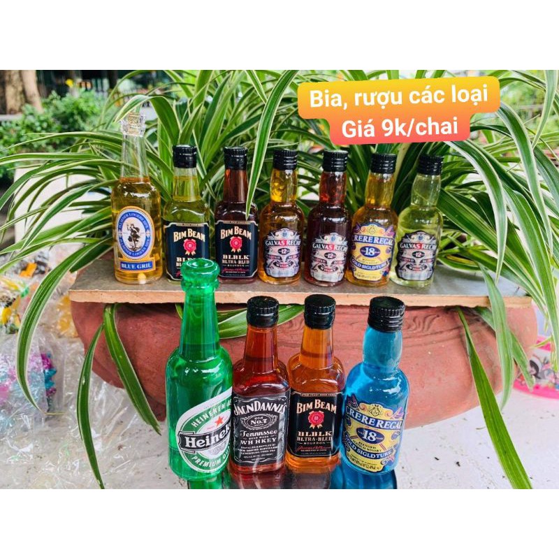 COMBO 10 CHAI MÔ HÌNH BIA TÍ HON TRANG TRÍ BÁNH KEM