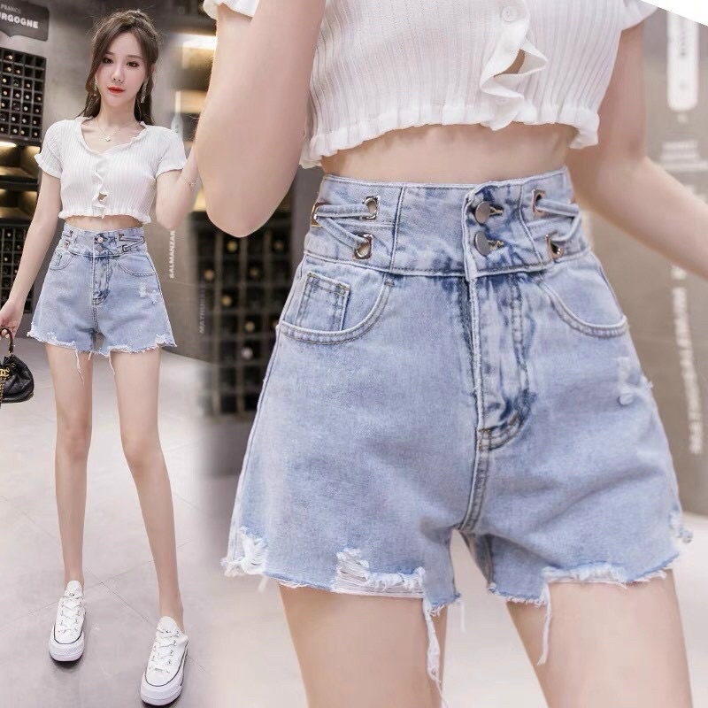 quần sôc jean lưng cao mặc siêu tôn dáng, kiểu dáng độc lạ phong cách